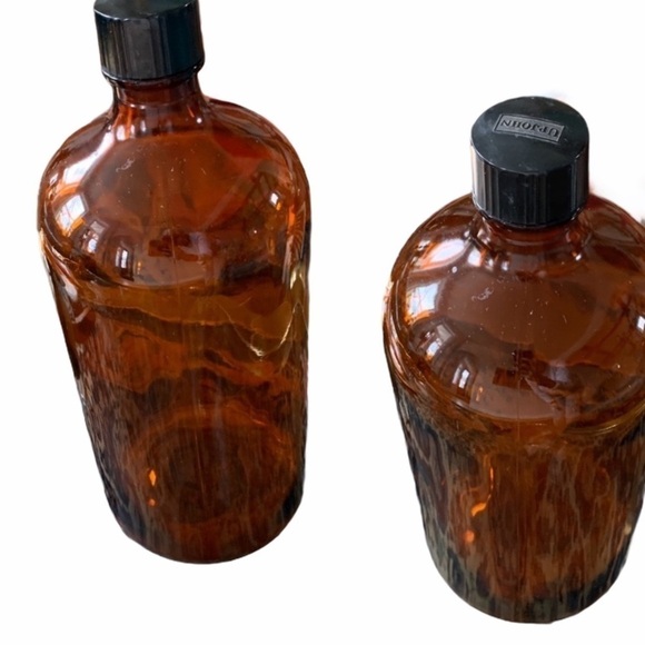 VTG Upjohn Large Amber Glass Pharmacy Bottle - Picture 5 of 9